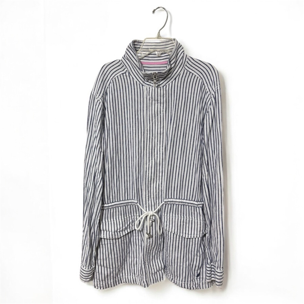 Nautica Black and White Striped Jacket